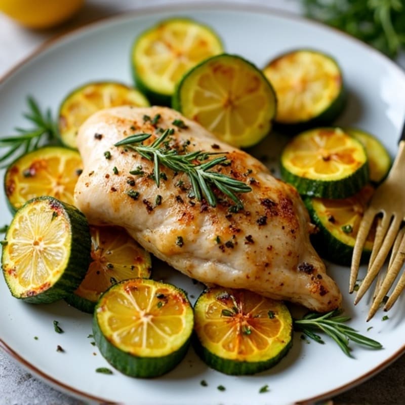 Sheet Pan Lemon Herb Chicken and Roasted Zucchini