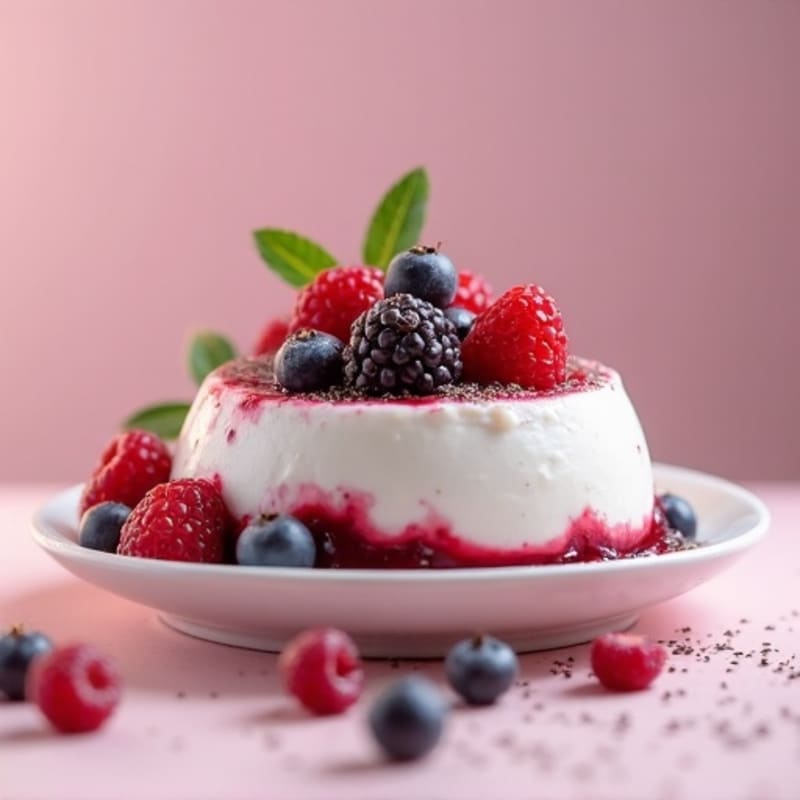 Greek Yogurt Protein Mousse with Mixed Berries