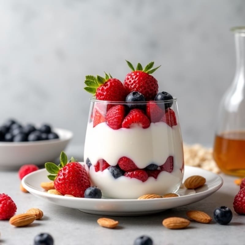 Greek Yogurt Protein Parfait with Berries and Almonds