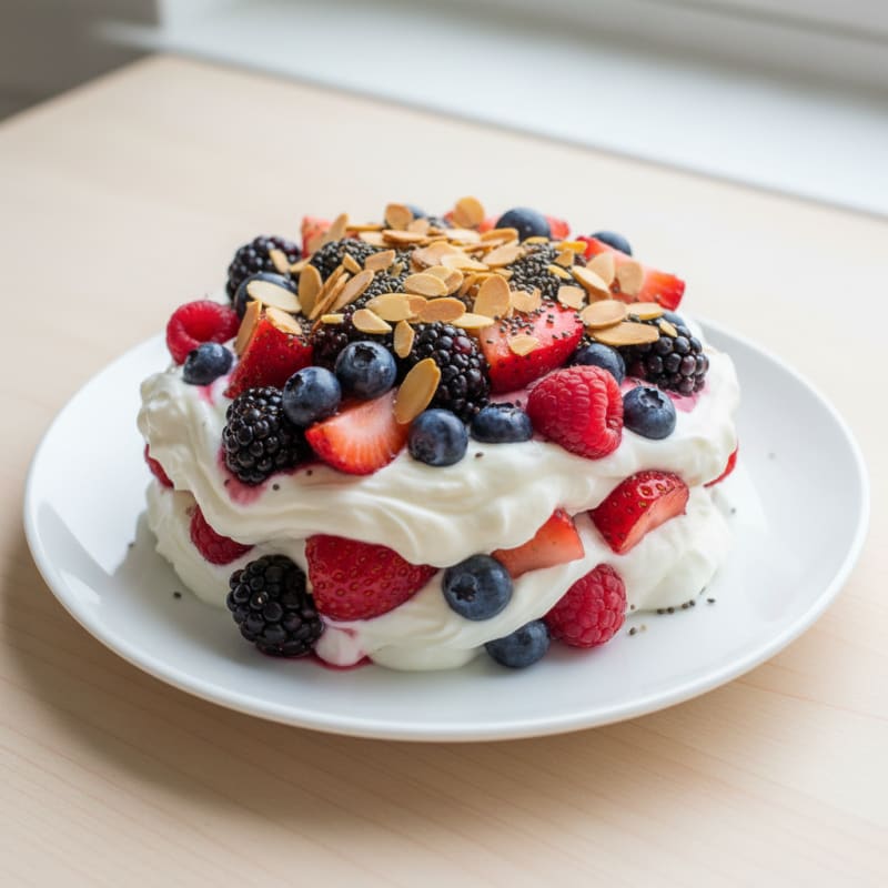 Greek Yogurt Protein Parfait with Mixed Berries