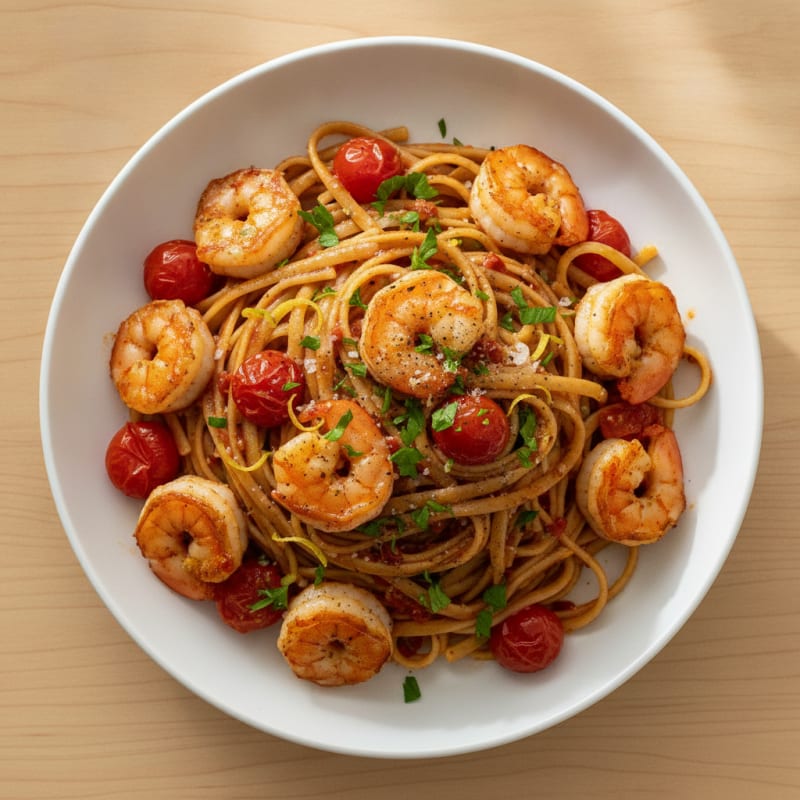 Spicy Calabrian Chili Shrimp Linguine
