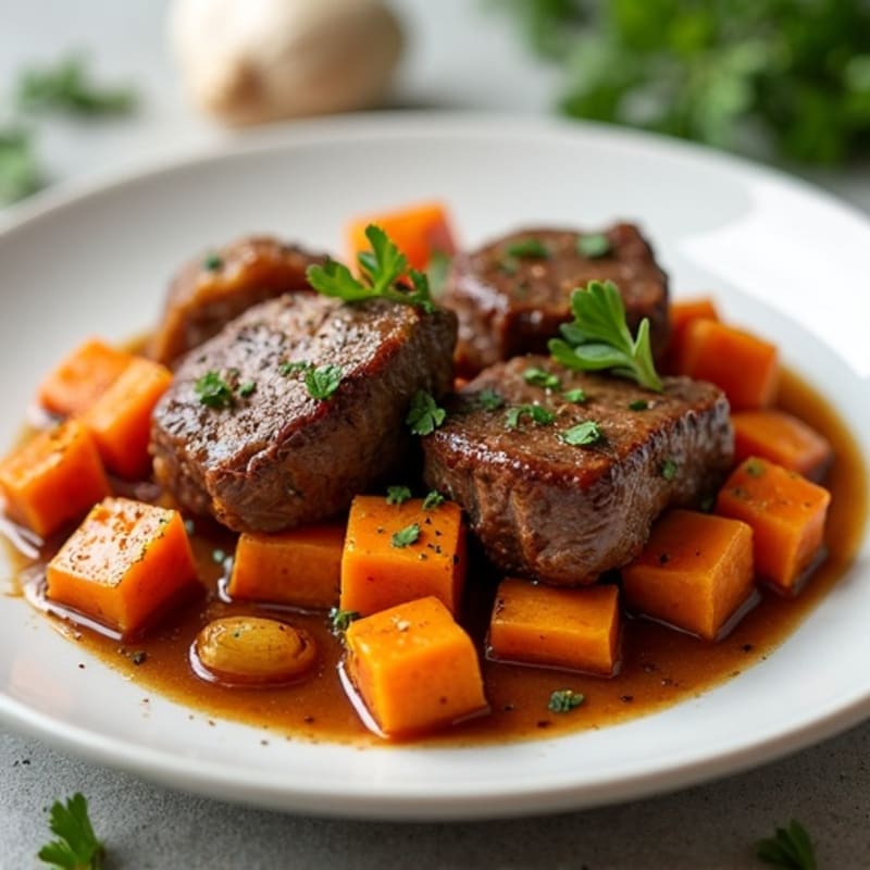Aromatic Braised Lamb with Sweet Potato and Apricots