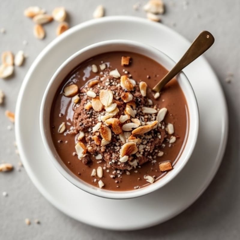 Silky Chocolate Protein Pudding with Toasted Coconut