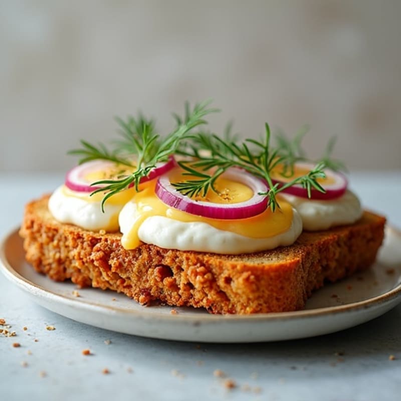 Open-Faced Crispy Tuna Melt with Fresh Herbs
