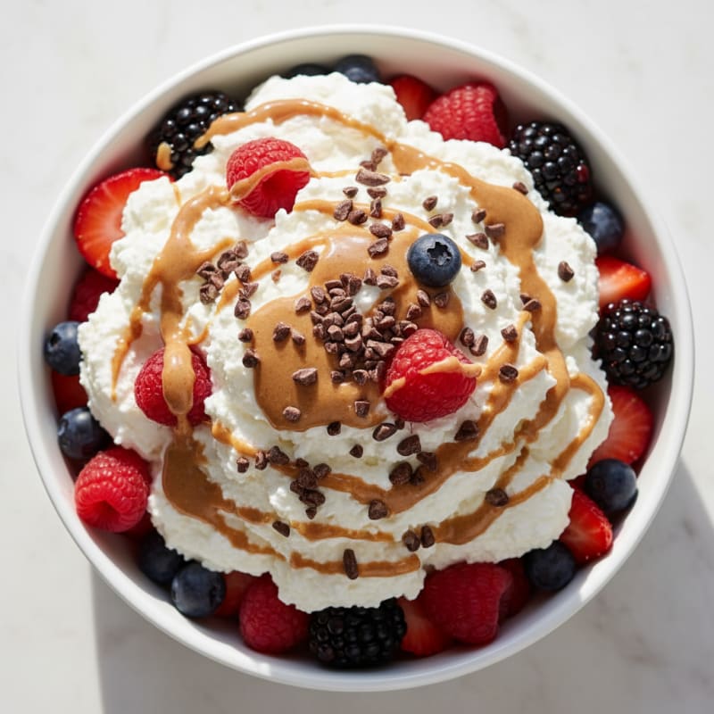Greek Yogurt Protein Mousse with Mixed Berries