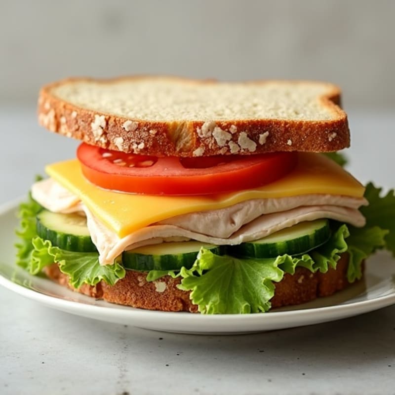 Fresh Turkey and Crunchy Veggie Whole Wheat Sandwich