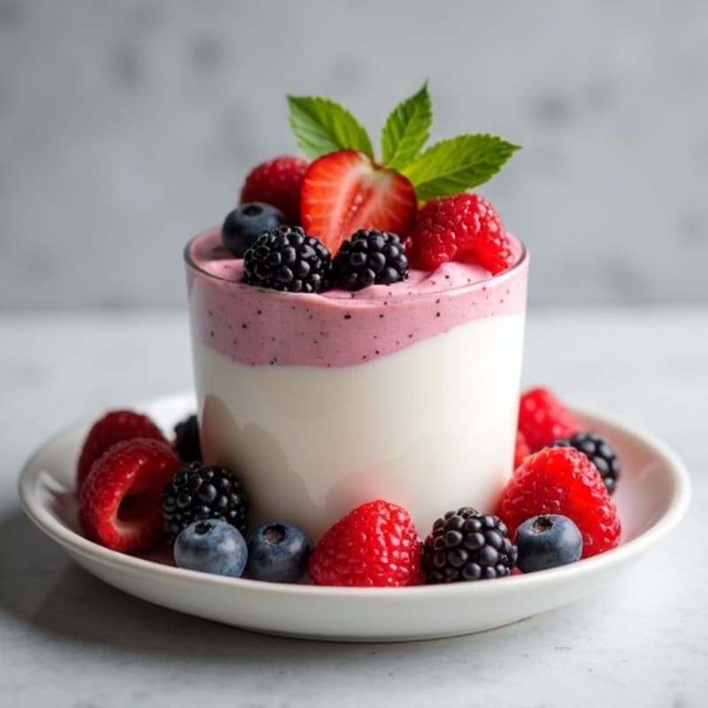 Creamy Greek Yogurt Protein Mousse with Mixed Berries