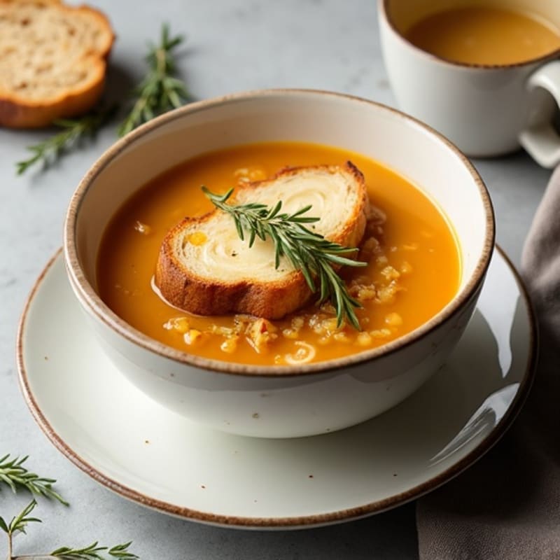 Hearty Caramelized Onion Soup with Savory Provolone Toast