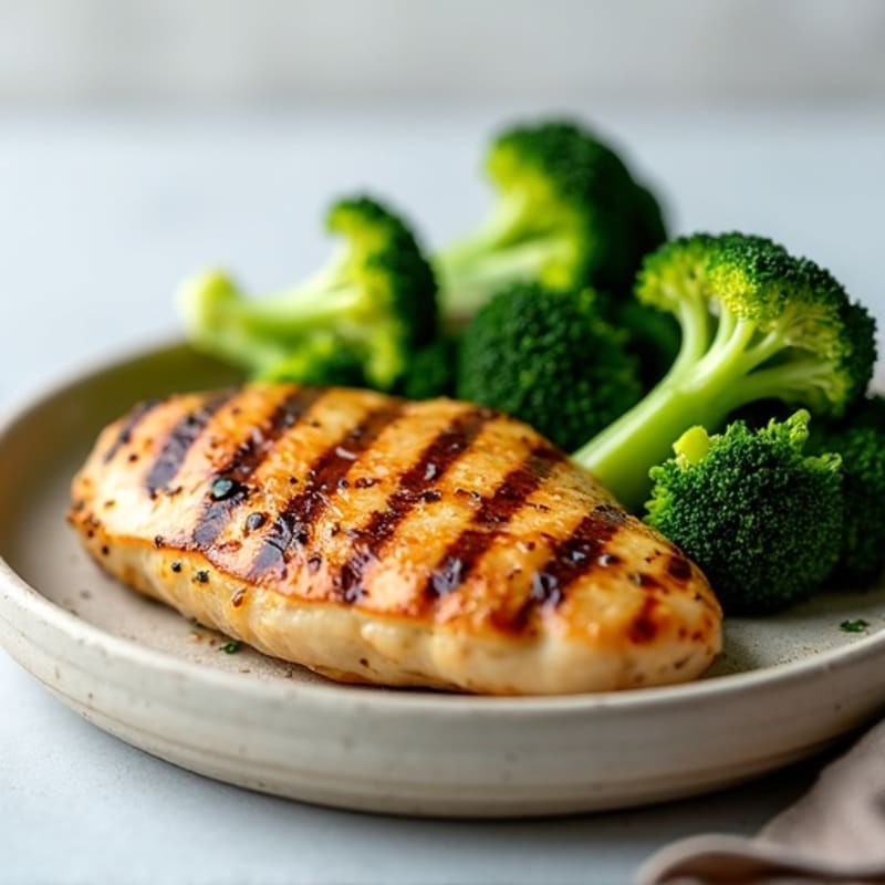 Grilled Chicken Breast with Steamed Broccoli