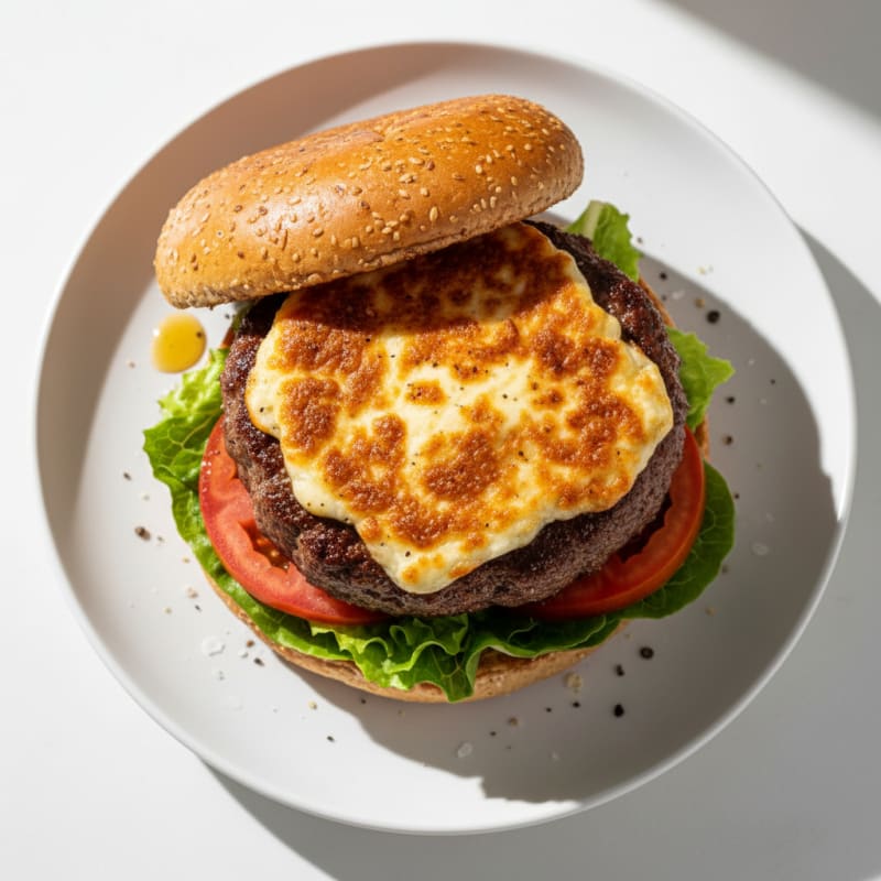 Crispy Mozzarella Beef Burger