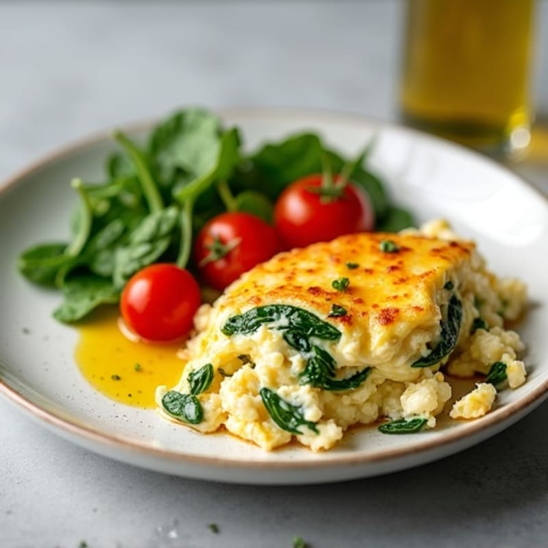 Egg White and Cottage Cheese Scramble with Spinach and Cherry Tomatoes