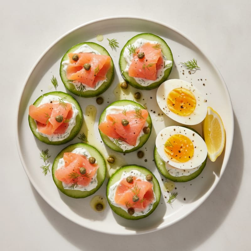Smoked Salmon Cucumber Dill Bites