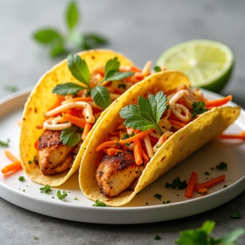 Spicy Lime Chicken Tacos with Crunchy Slaw