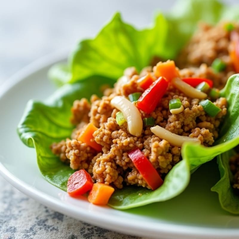 Savory Ground Chicken Lettuce Wraps