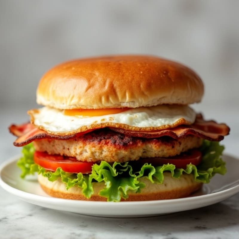 Crispy Turkey Bacon Lettuce Tomato Stack