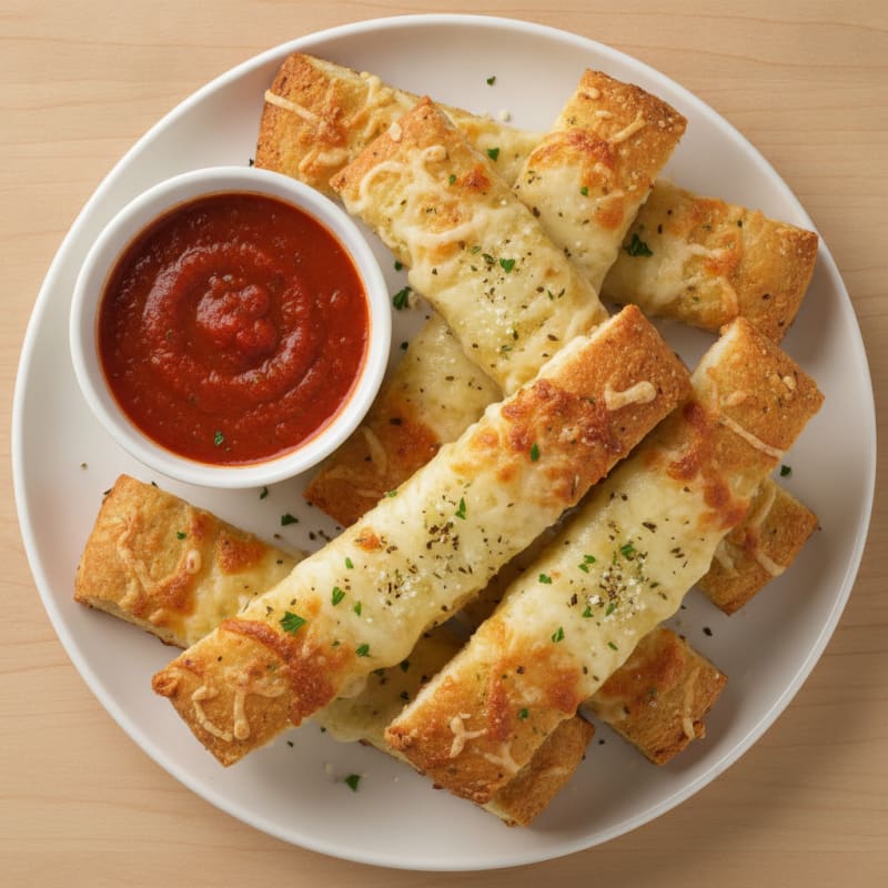 Cheesy Garlic Breadsticks with Marinara
