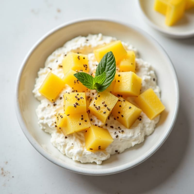 Cottage Cheese with Fresh Pineapple and Chia Seeds