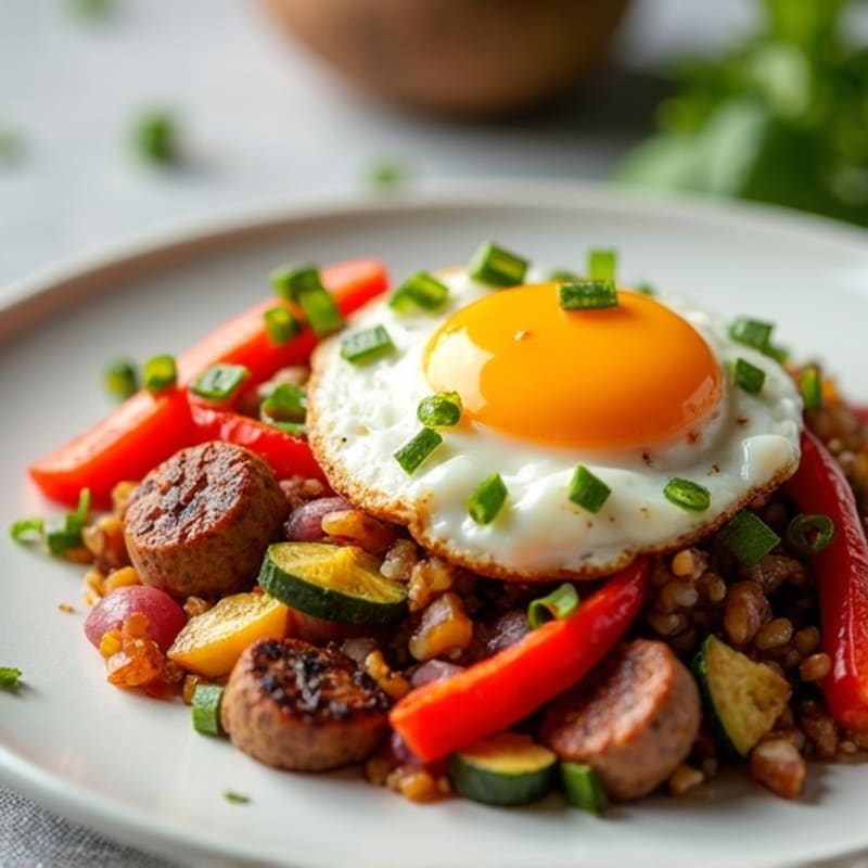 Turkey Sausage and Roasted Vegetable Hash