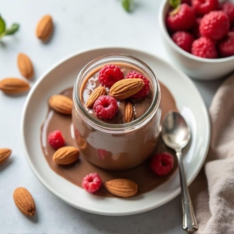 Silky Chocolate Protein Pudding with Almonds