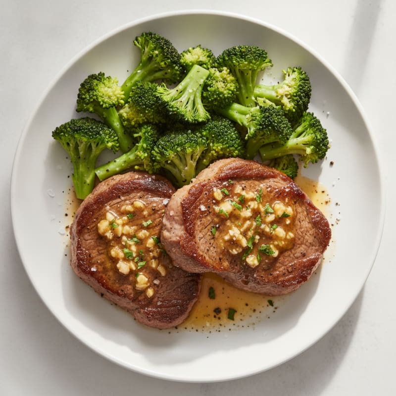 Pan-Seared Beef Minute Steaks with Garlic Butter
