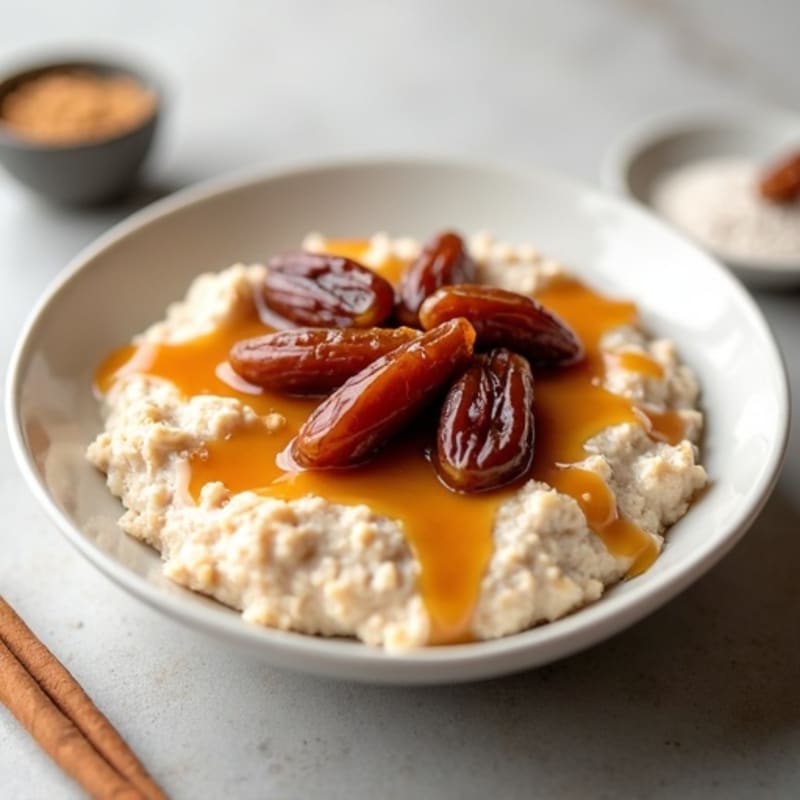 Creamy Sticky Date-Caramel Protein Overnight Oats