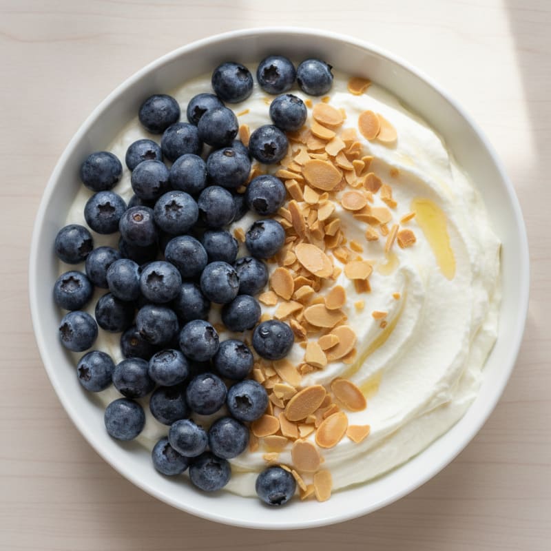 Silky Greek Yogurt with Protein Powder and Fresh Berries