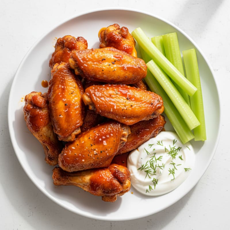 Crispy BBQ Glazed Chicken Wings