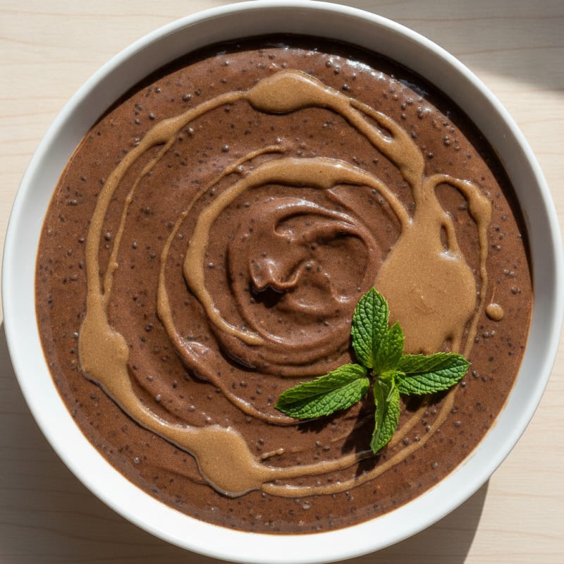 Silky Chocolate Protein Pudding with Chia Seeds