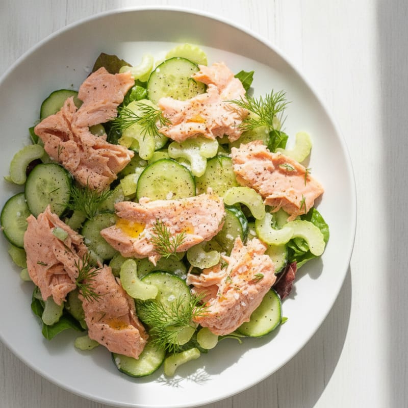 Flaked Salmon and Dill Salad