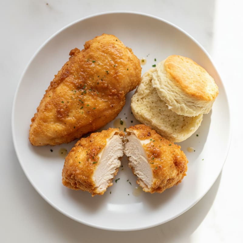 Buttermilk Fried Chicken with Fluffy Biscuits