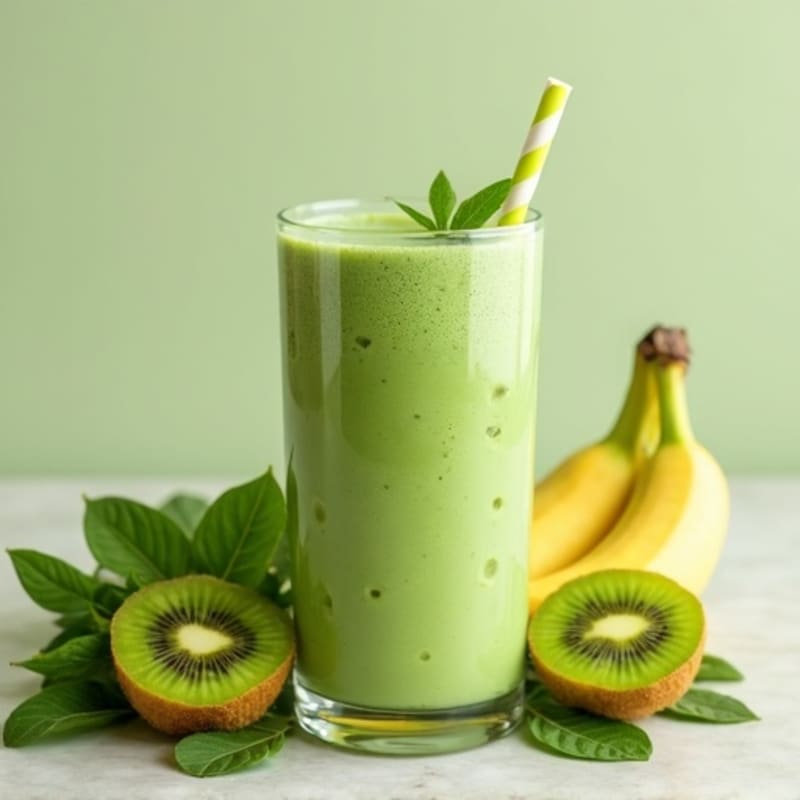 Creamy Kiwi-Banana Green Protein Smoothie