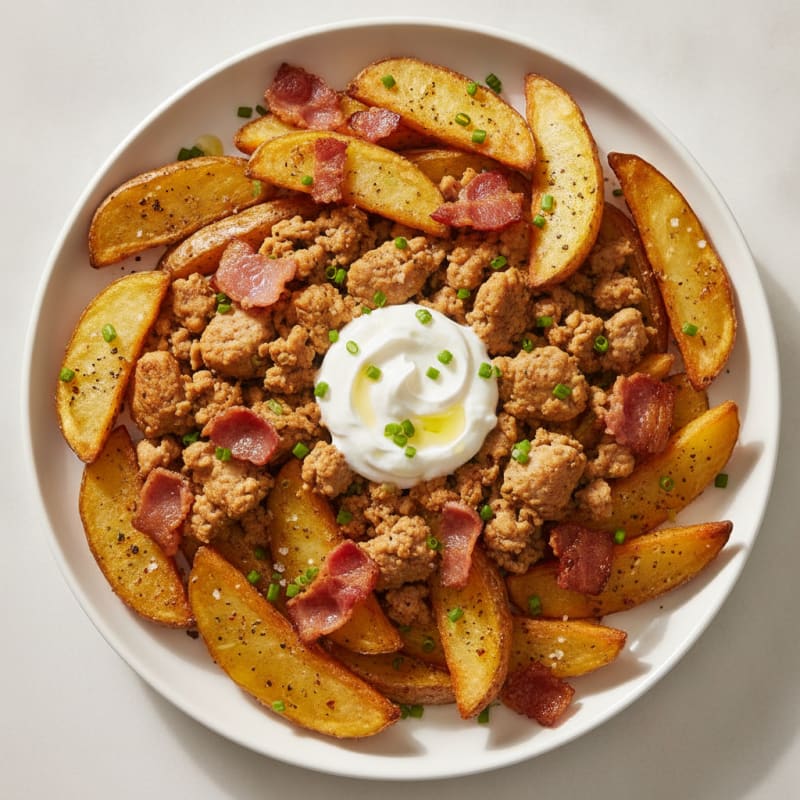 Loaded Potato Wedges with Bacon