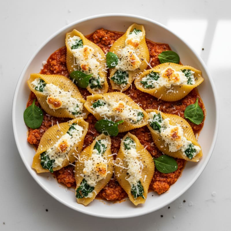 Creamy Ricotta & Spinach Stuffed Shells