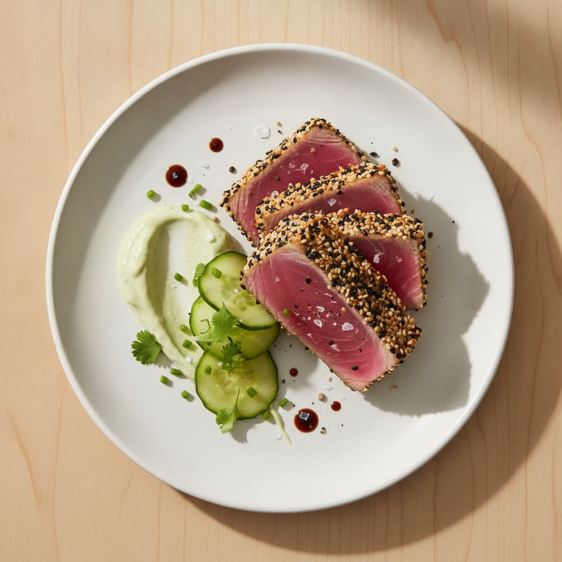 Pan-Seared Ahi Tuna with Wasabi Mayo