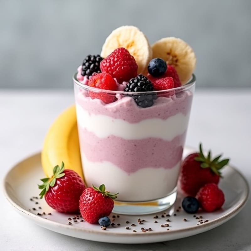 Greek Yogurt Protein Parfait with Mixed Berries