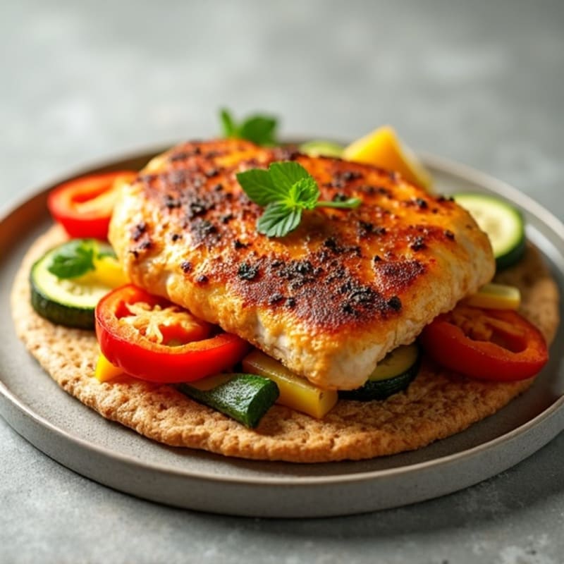 Crispy Chicken and Roasted Vegetable Flatbread