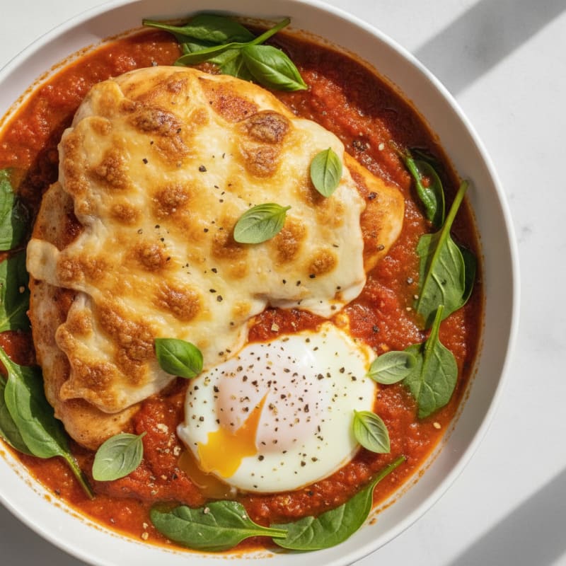 Baked Mozzarella Chicken and Eggs
