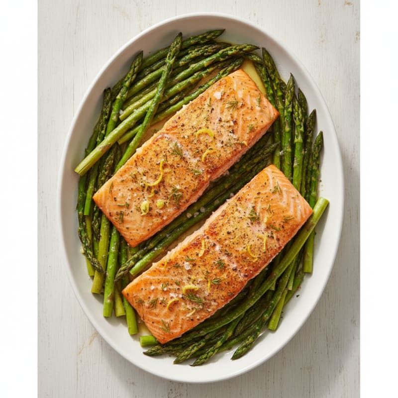 Lemon Herb Roasted Salmon with Asparagus