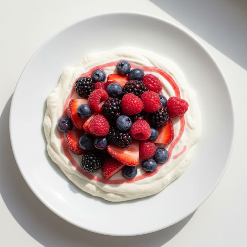 Silky Greek Yogurt Protein Mousse with Mixed Berries