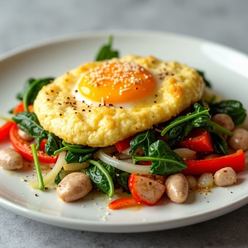 Egg White Veggie Scramble with Turkey Sausage