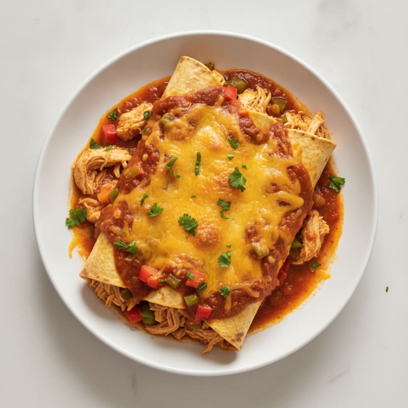 Chicken Enchiladas with Red Chili Sauce