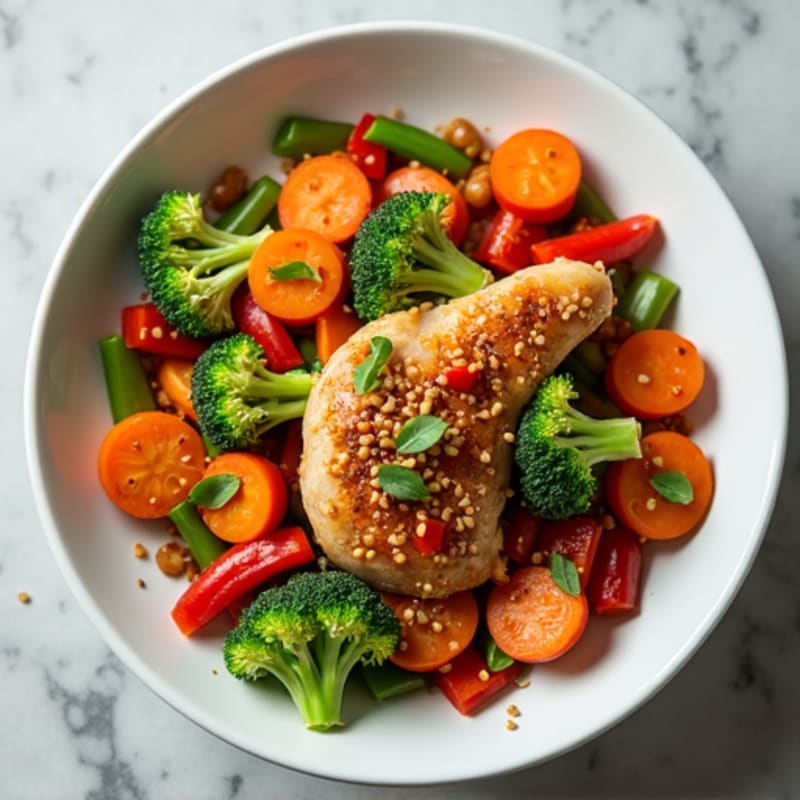 Ginger-Garlic Chicken Stir-Fry with Crispy Vegetables