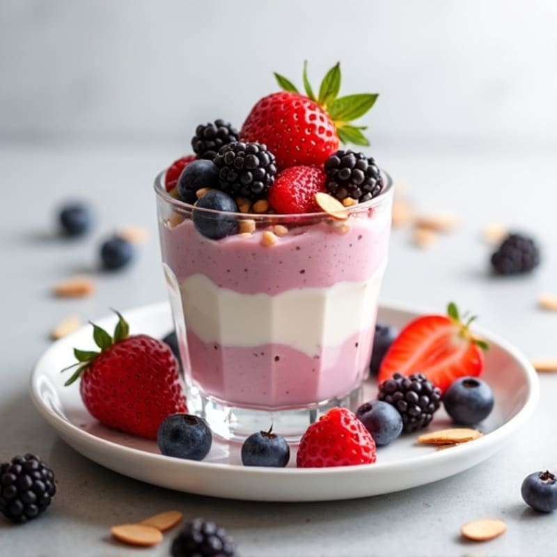 Greek Yogurt Protein Parfait with Mixed Berries