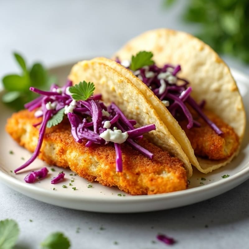 Crispy Baked Fish Tacos with Lime Slaw