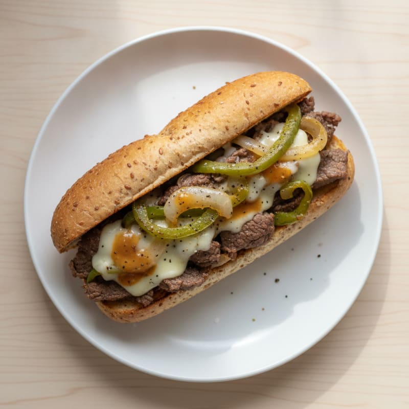 Classic Philly Cheesesteak Sandwich