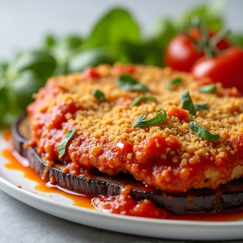 Crispy Baked Vegan Eggplant Parmesan