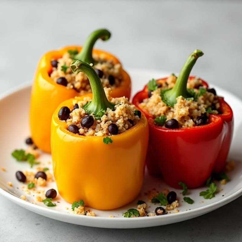 Roasted Zesty Quinoa Stuffed Peppers