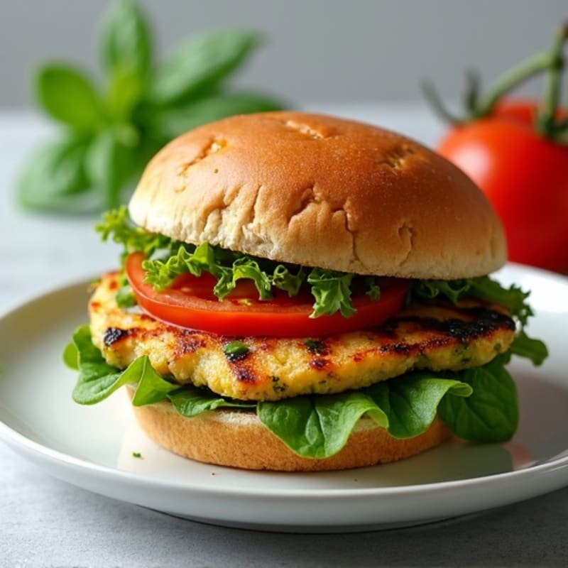 Herb-Pesto Grilled Chicken Sandwich with Fresh Greens