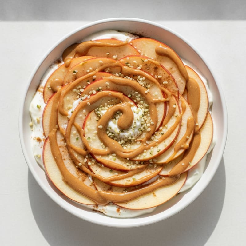 Apple Slices with Peanut Butter Drizzle
