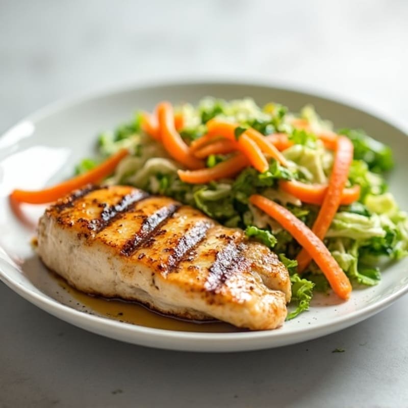 Grilled Chicken Breast with Crunchy Cabbage Slaw